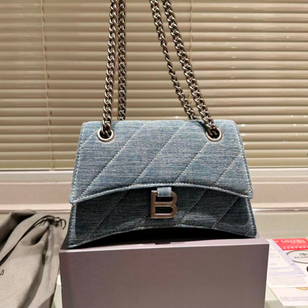 Balenciaga Crush Quilted Denim Bag
