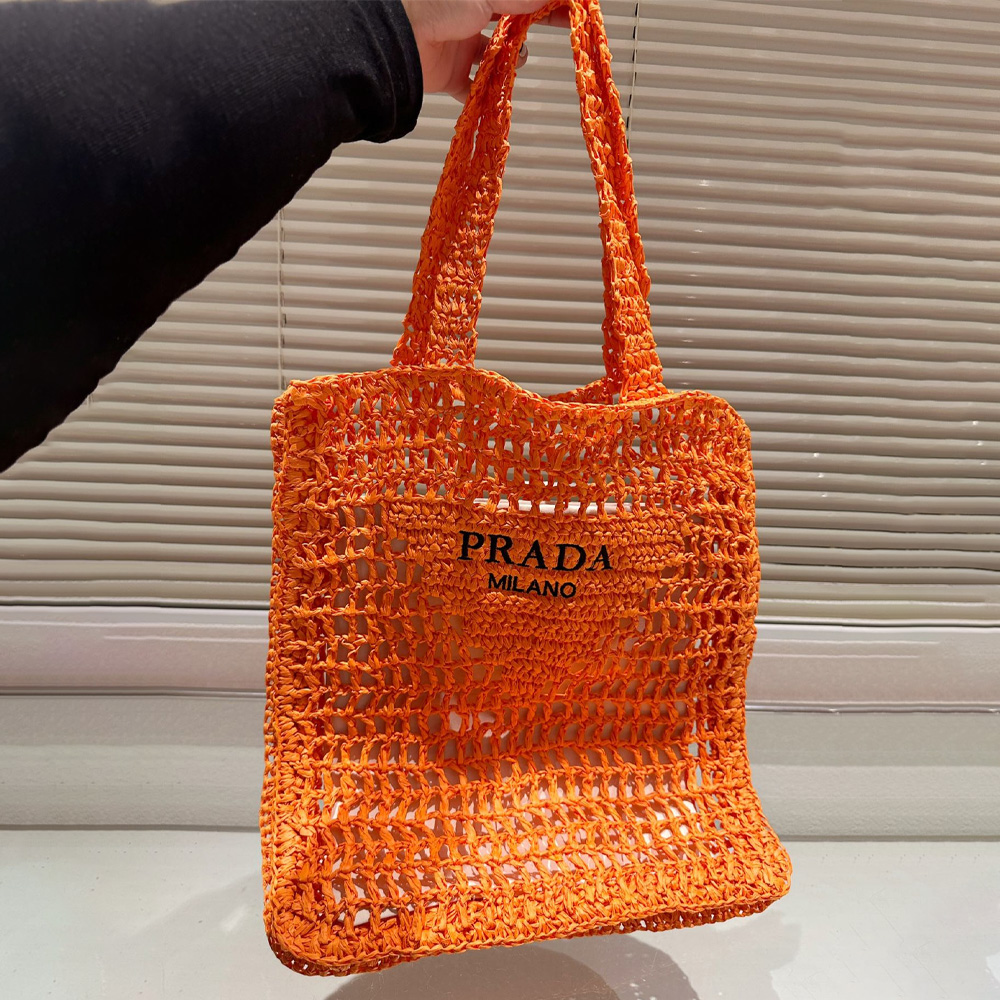 Prada Grass Woven Shoulder Bag Handbag