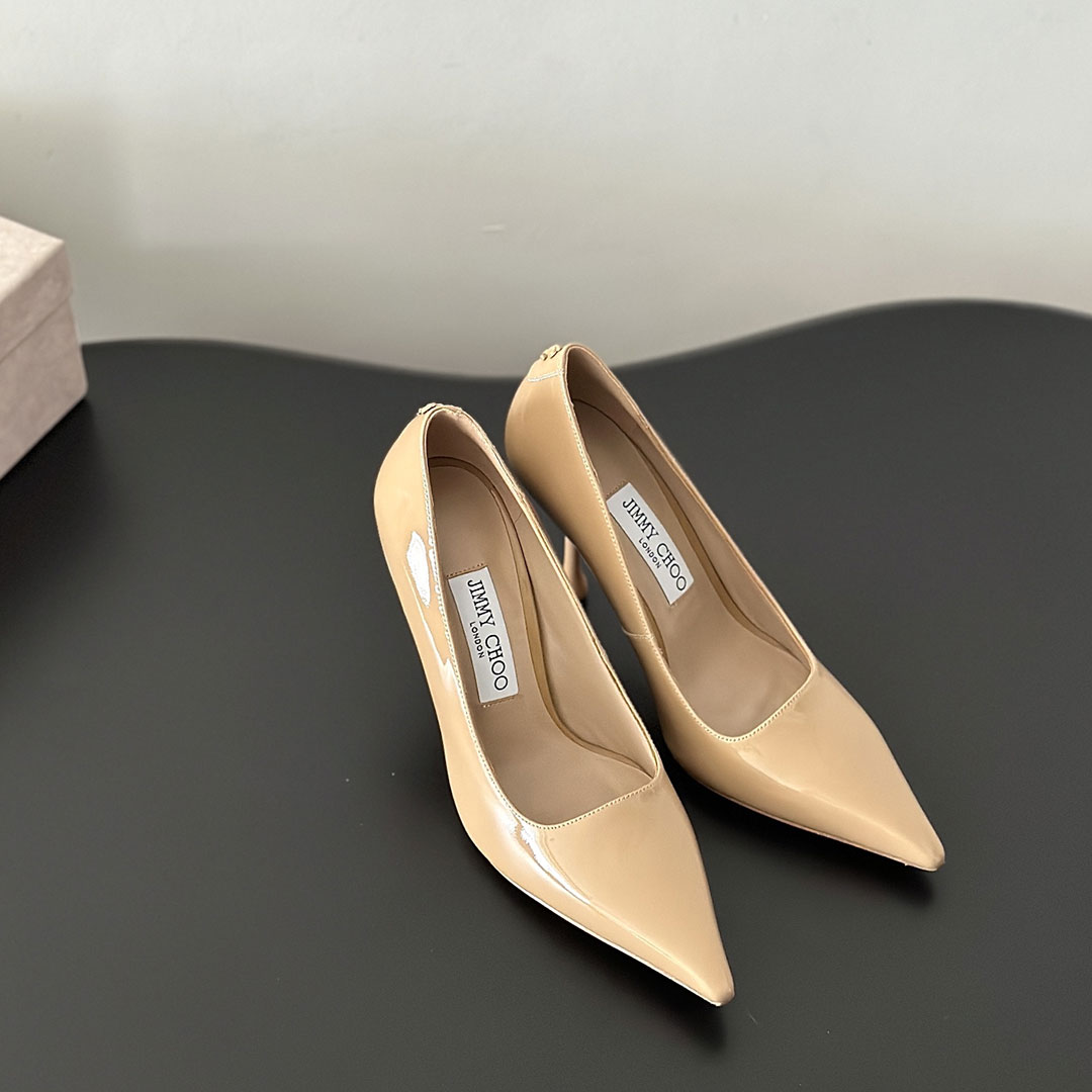 Jimmy Choo 9.5CM Slim Heel Stylish And Elegant  Slide Sandal