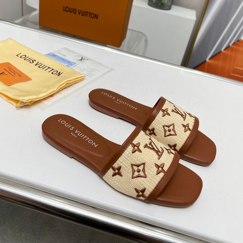 Louis Vuitton LV Fabric Flat Flip-flops Slide Sandal