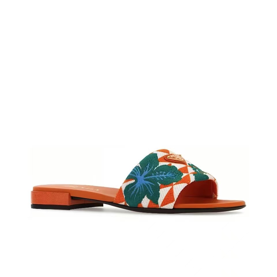 Prada Open-toed Flip-flops With Round Heads Slide Sandal