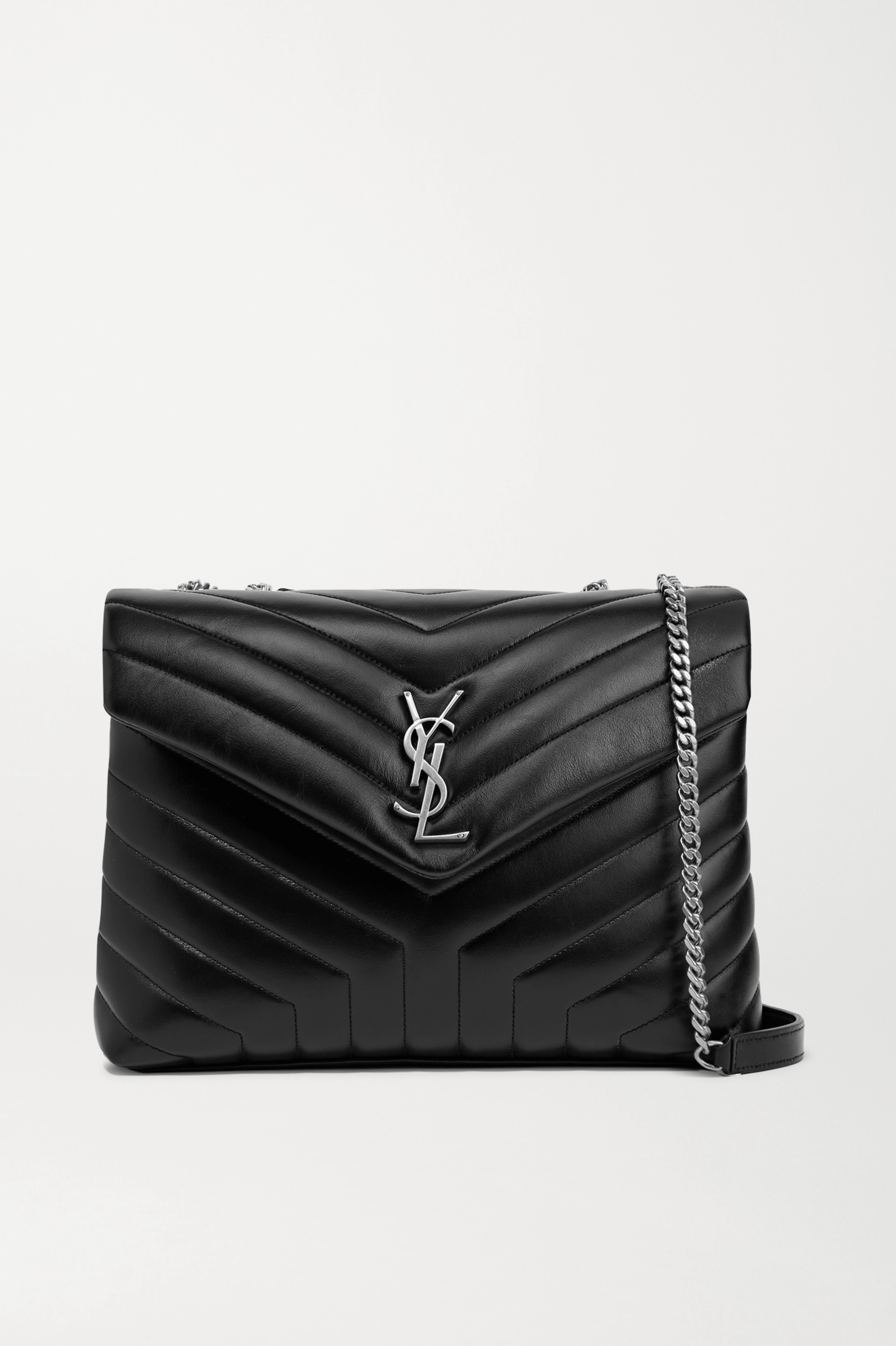 SAINT LAURENT Loulou medium quilted leather shoulder bag black