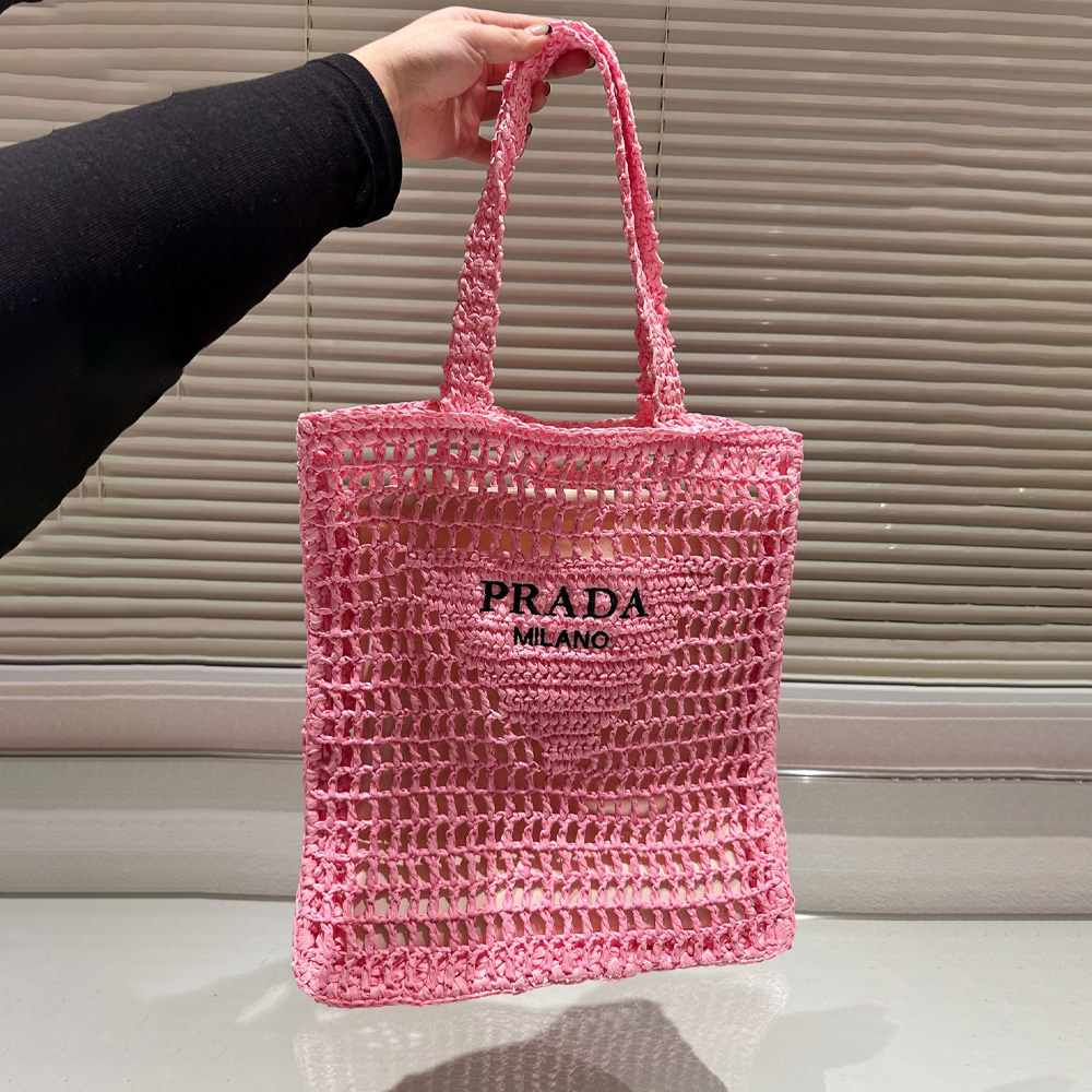 Prada Grass Woven Shoulder Bag Handbag