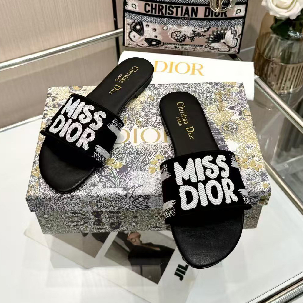 Dior Dway Miss Dior Allover Motif Sandals