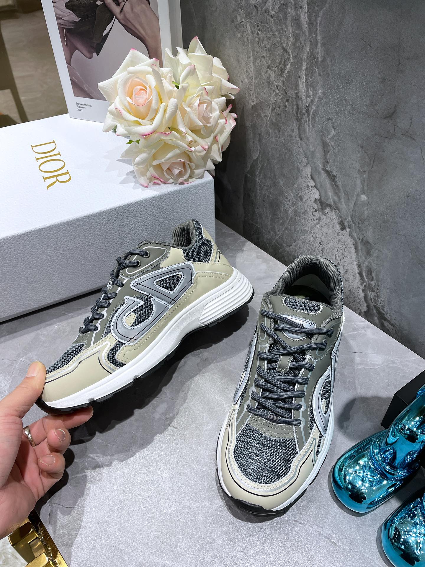 Dior B30 Dad Sneakers Green Gray