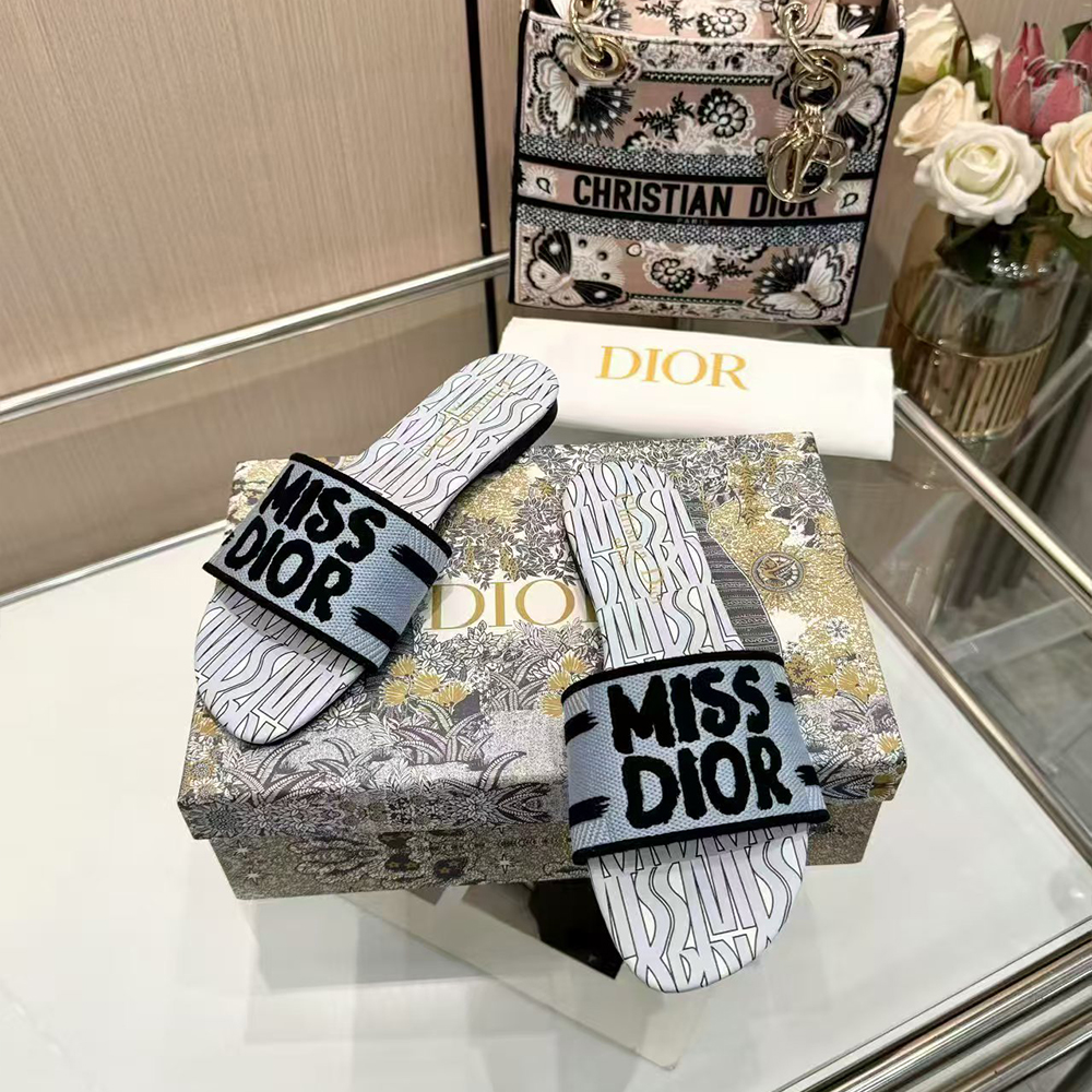 Dior Dway Miss Dior Allover Motif Sandals