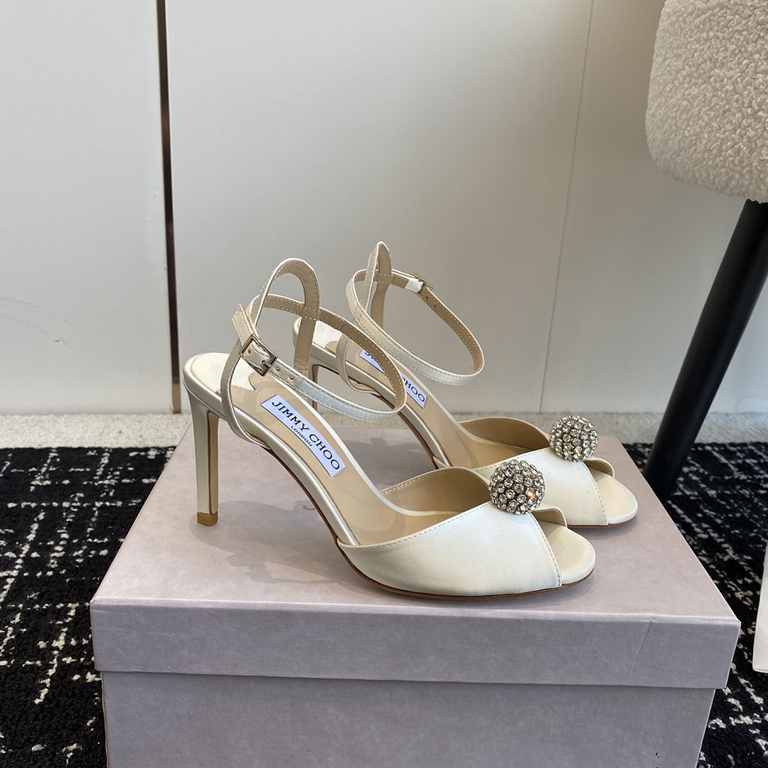 Jimmy Choo Sacora Leather Slingshot Fashion Buckle Slide Sandal