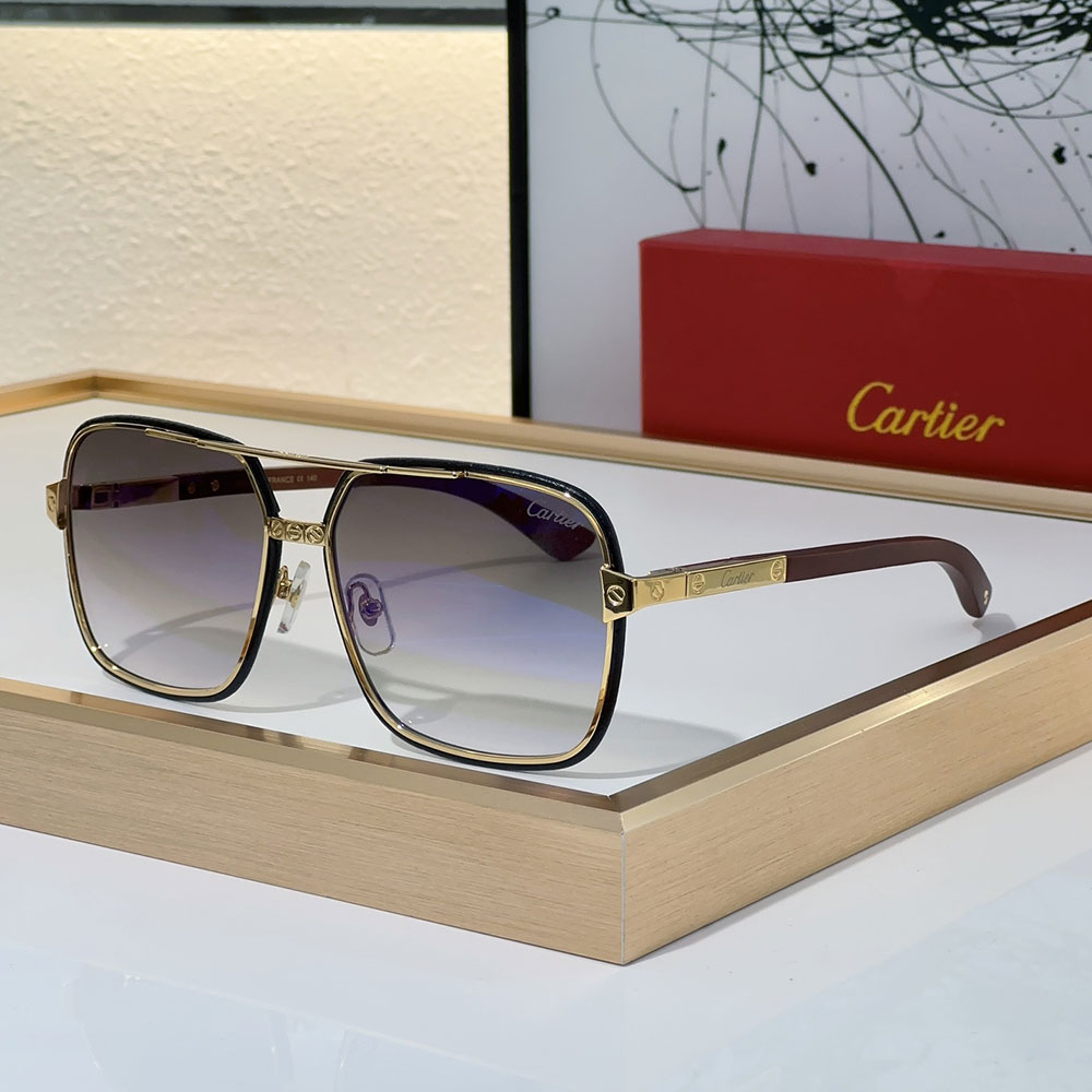 Cartier Metal Side Color Matching Aviator Sunglasses