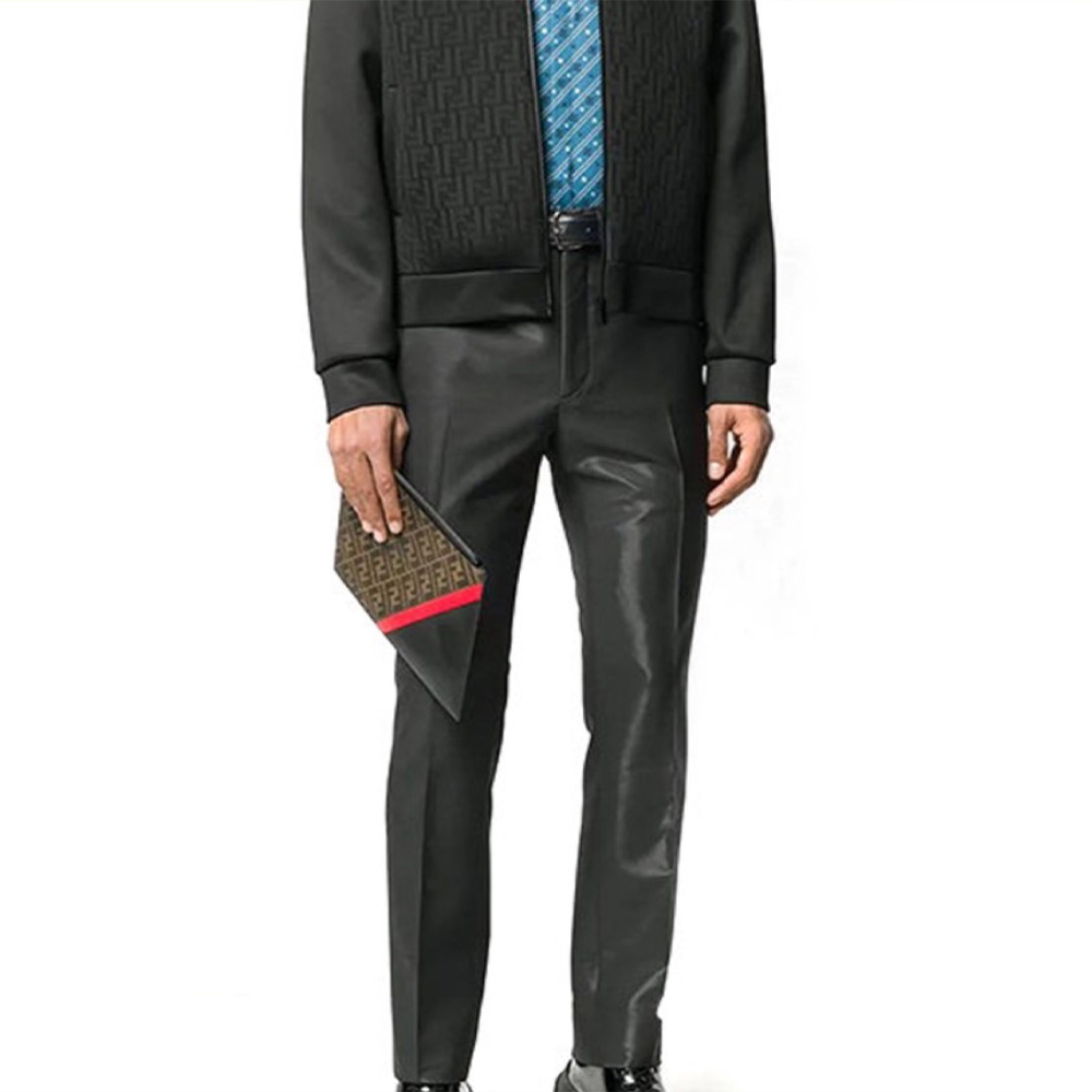 FENDI Printed Canvas Clutch