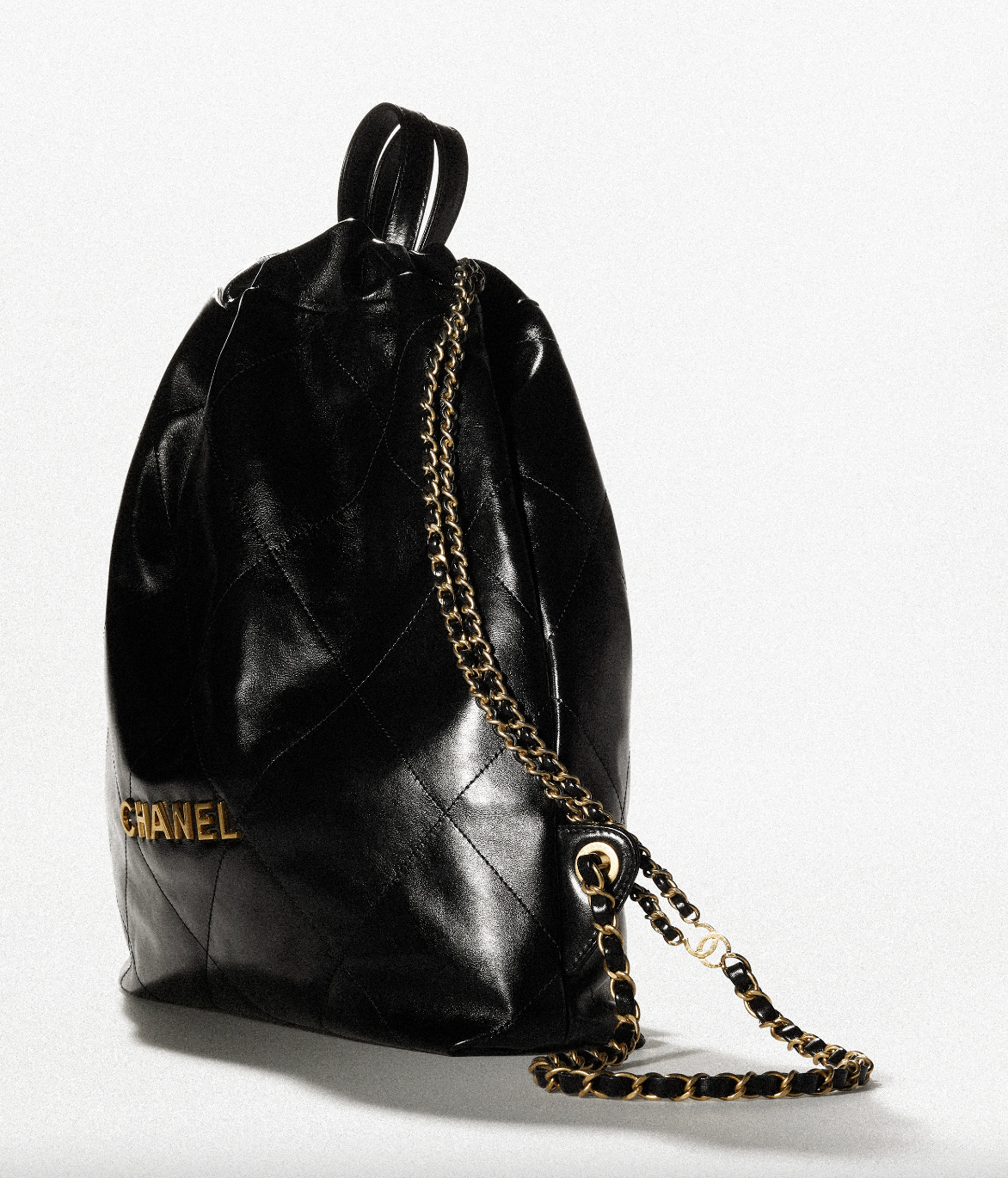 CHANEL 22 BACKPACK Calfskin & Silver Metal Black