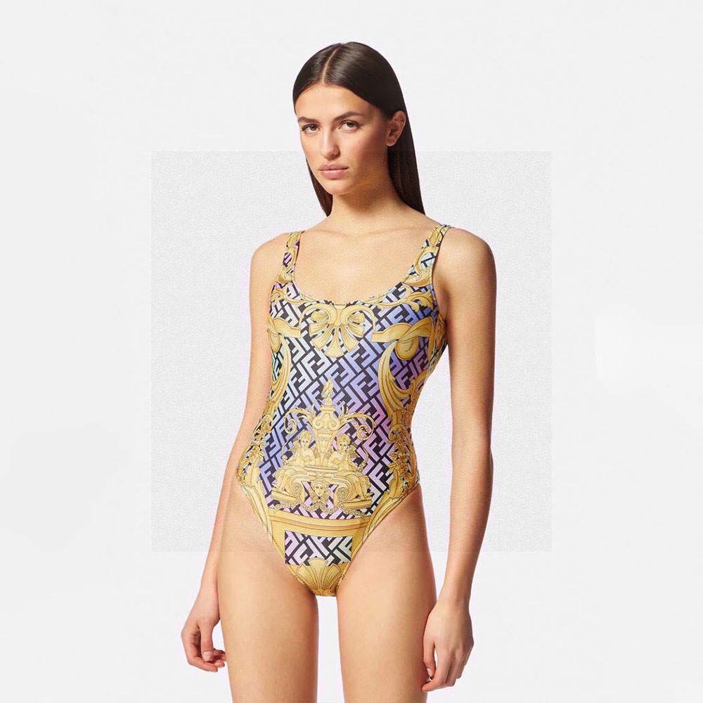 Versace Colorful One-piece Swimsuit Swimwear