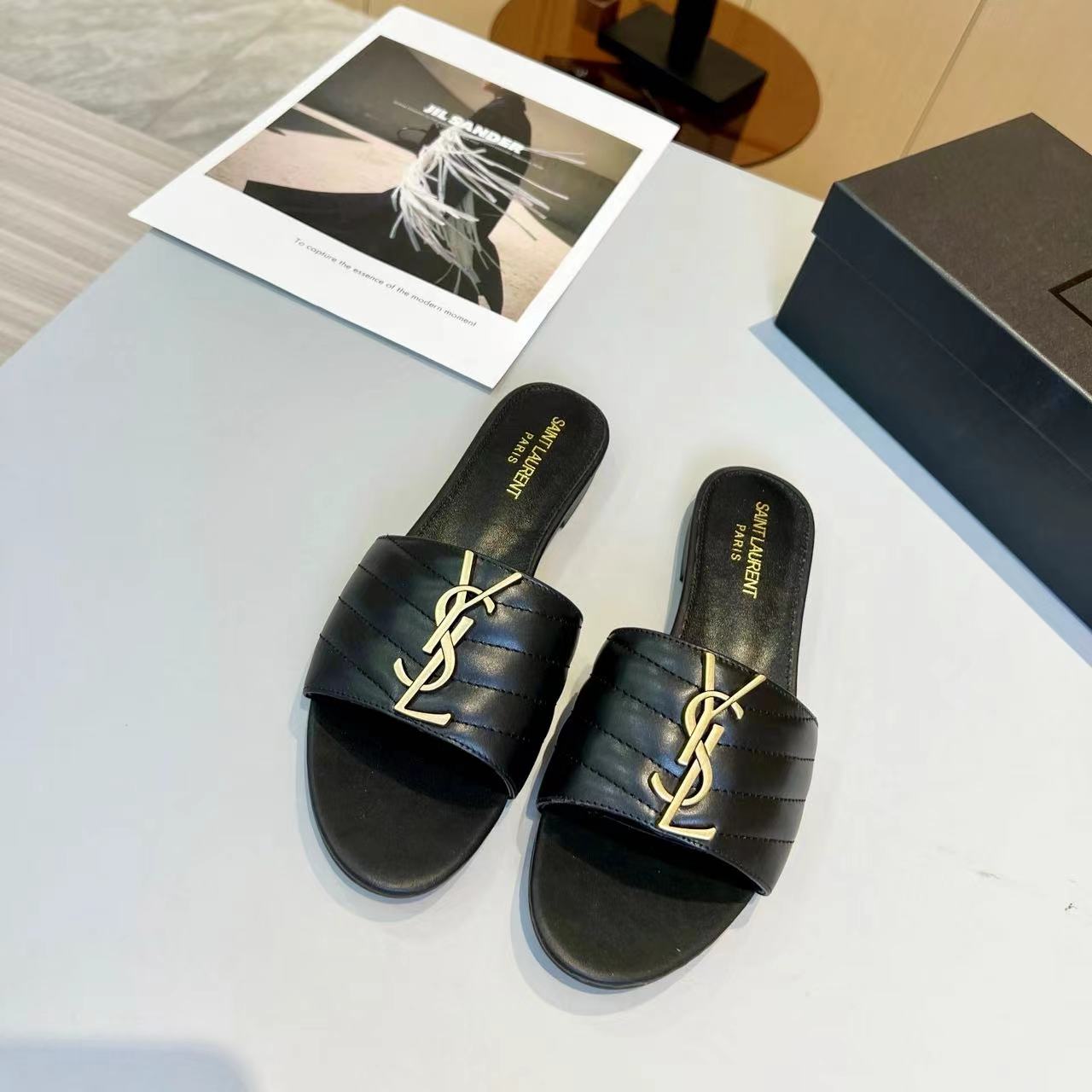 YSL Saint Laurent Gold Label Slippers