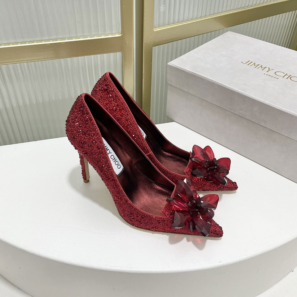 Jimmy Choo Allure Crystal Point Slide Sandal