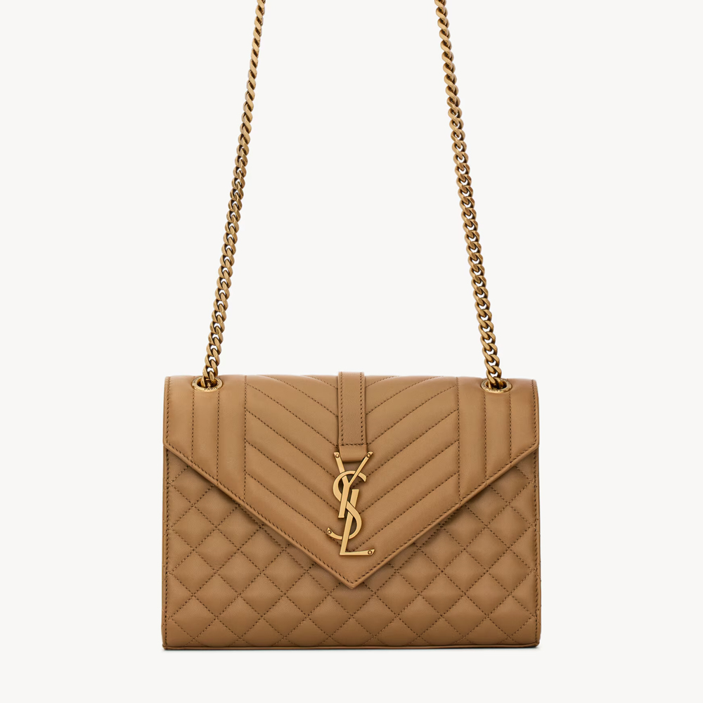 Saint Laurent YSL Envelope Medium 24- Embossed Leather