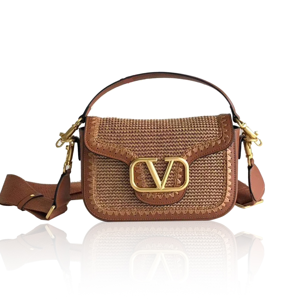 Valentino Garavanialltimewoven leather shoulder bag