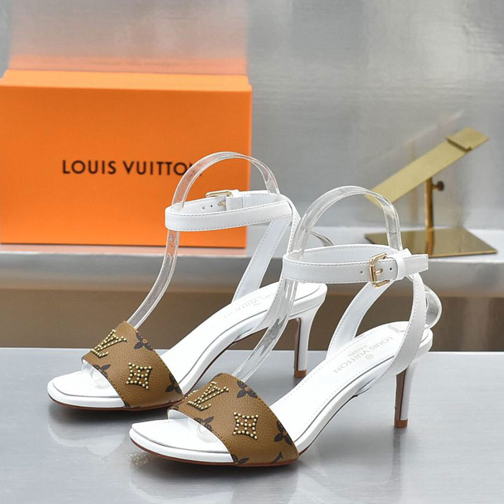 Louis Vuitton LV Leather Pin Buckle Slide Sandal