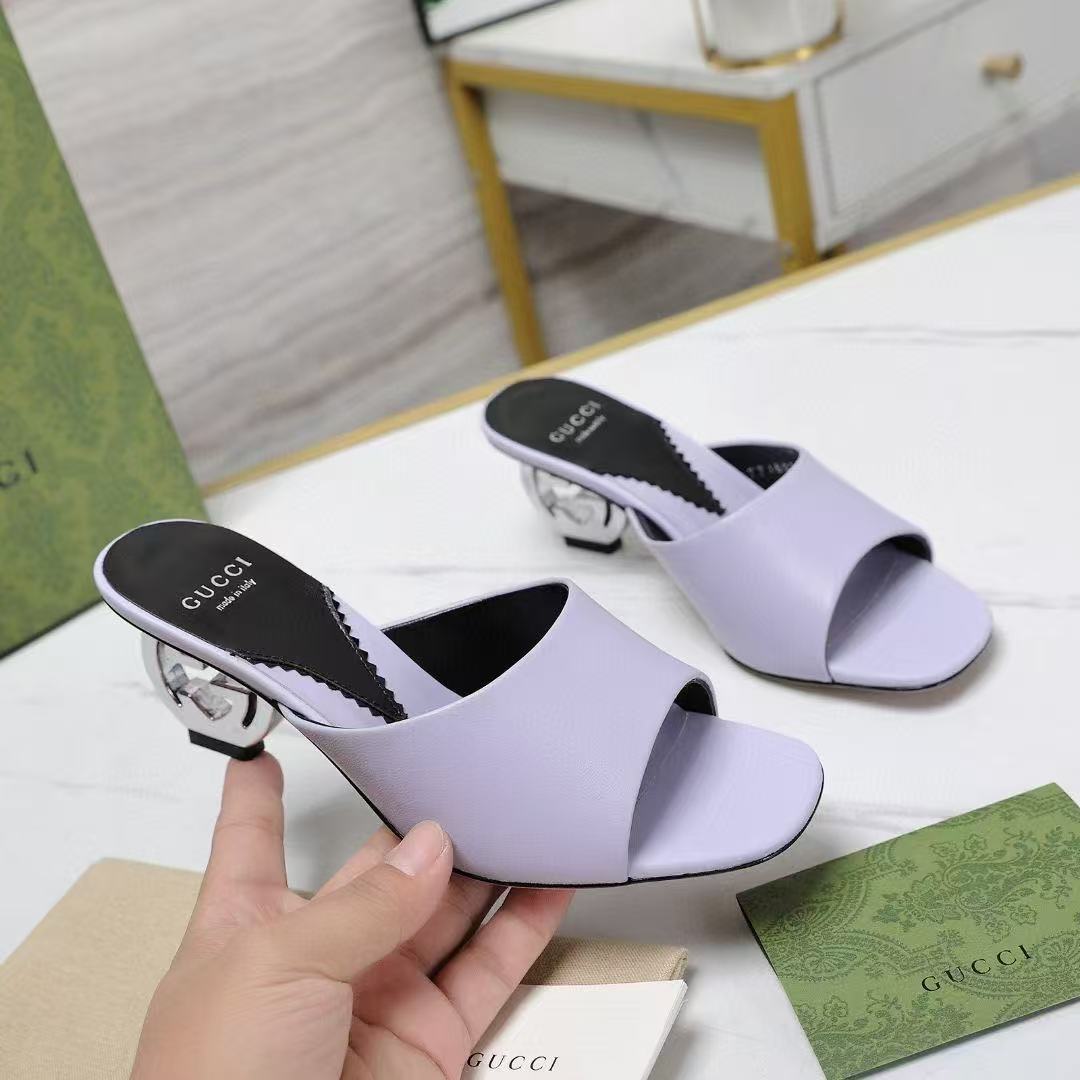 Gucci Interlocking High Heel Slippers