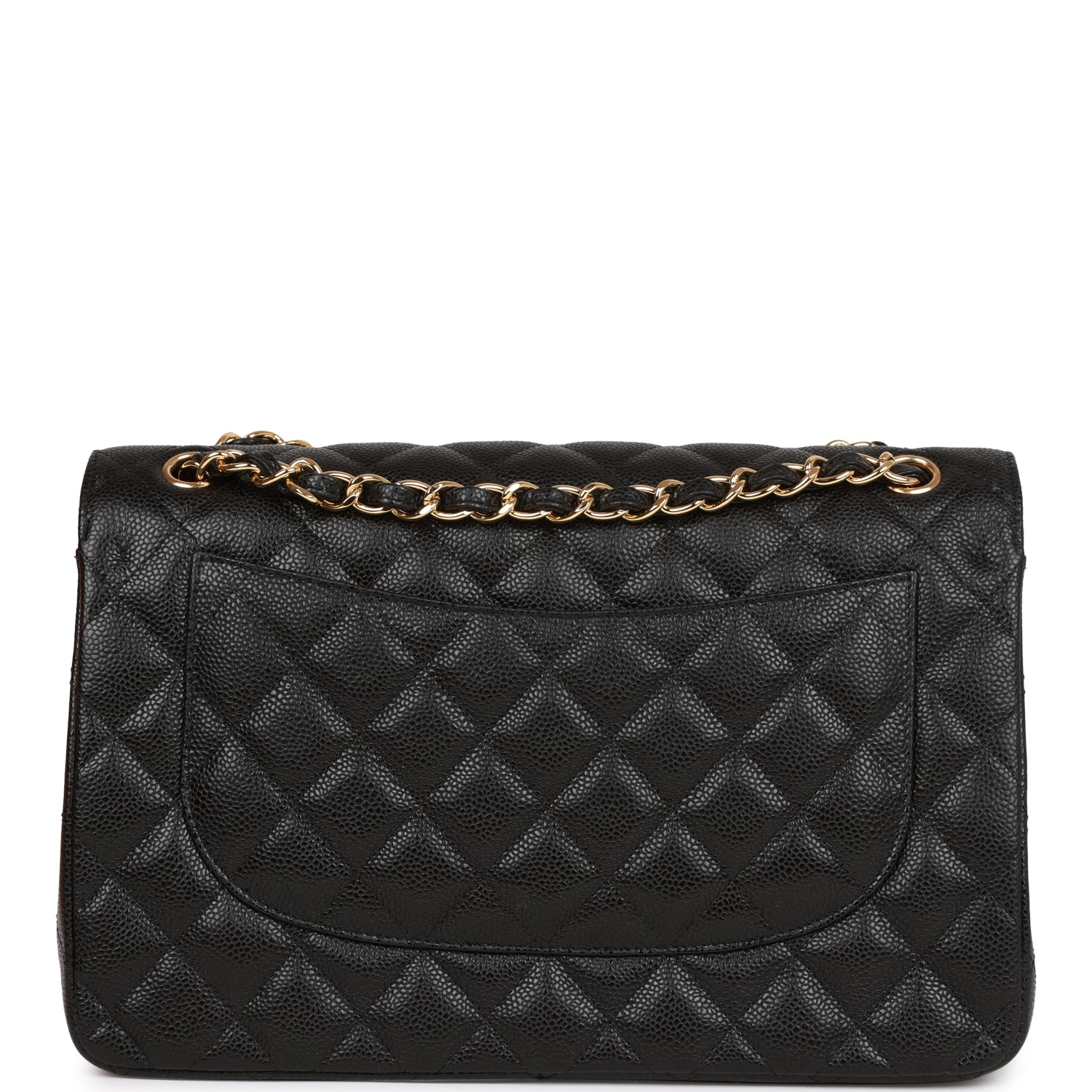 CHANEL Caviar Quilted Jumbo Double Flap Black 30CM