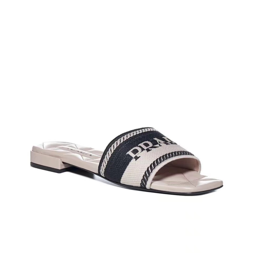 Prada Logo EmbroideryFashion Sandals Slide Sandal