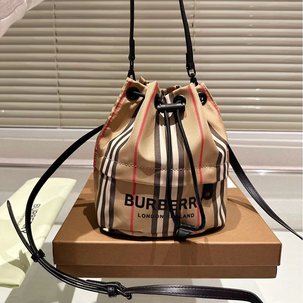Burberry Striped Drawstring Ba