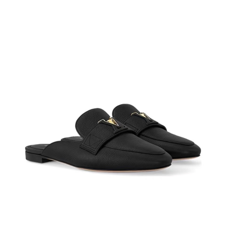 Louis Vuitton LV Leather Half-Pack Slingback Slide Sandals