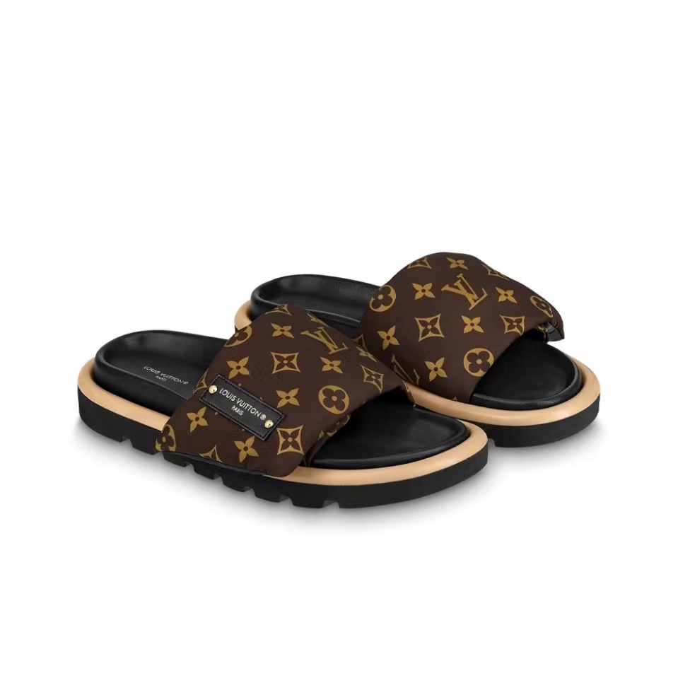 Louis Vuitton LV Pool Pillow Fabric Flat Slide  Sandals