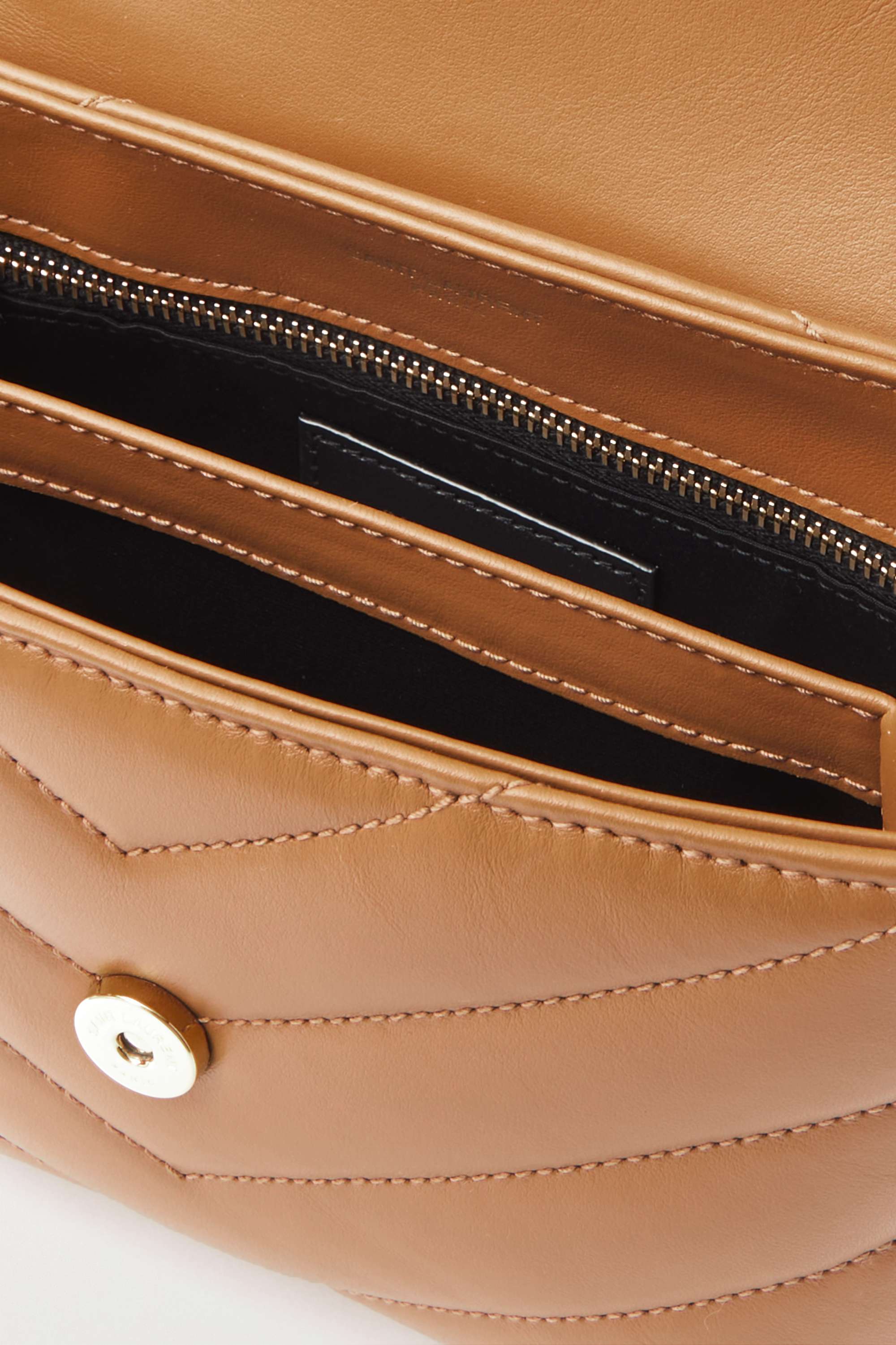 YSL SAINT LAURENT Loulou Toy quilted leather shoulder bag brown