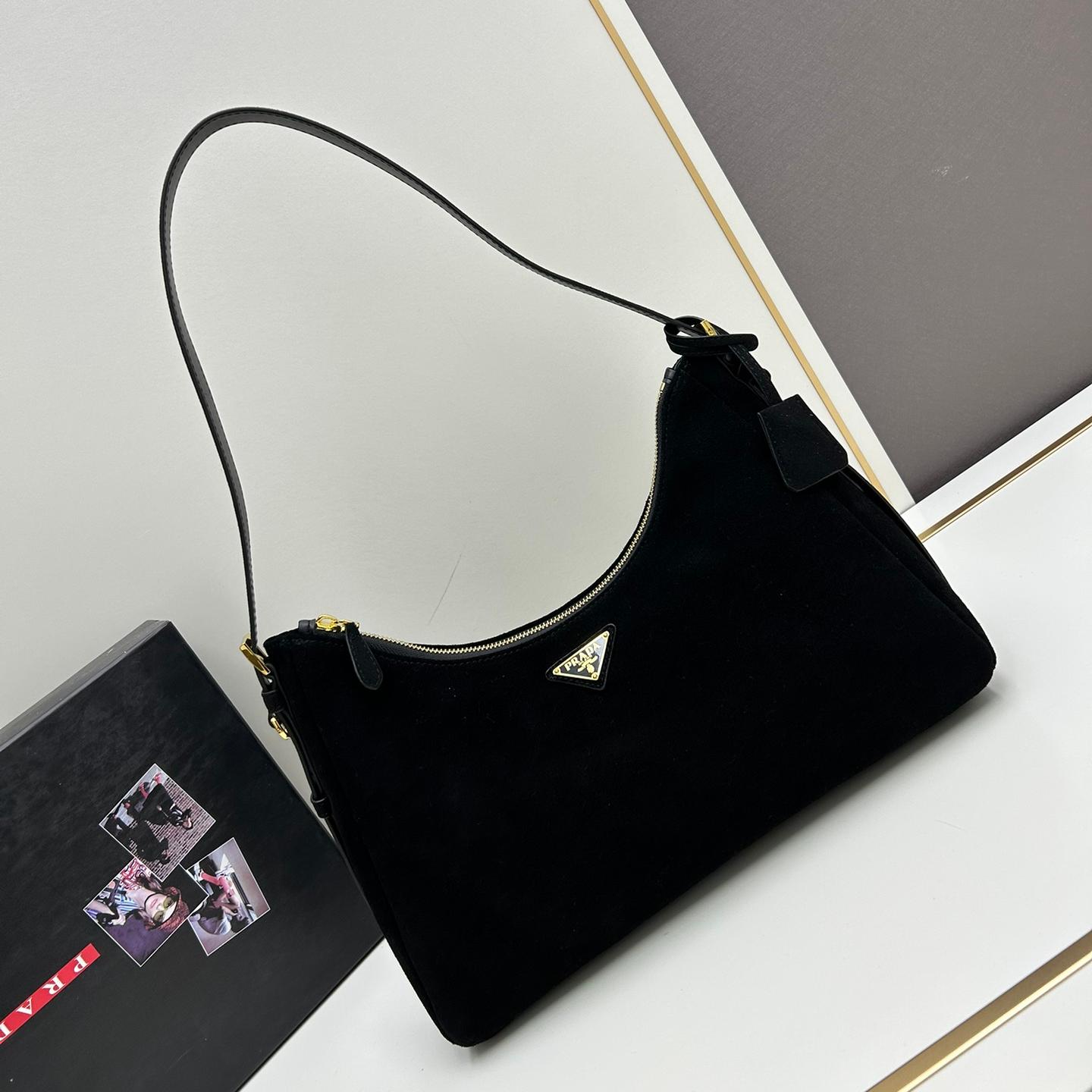Prada Aimée Medium Suede Shoulder Bag