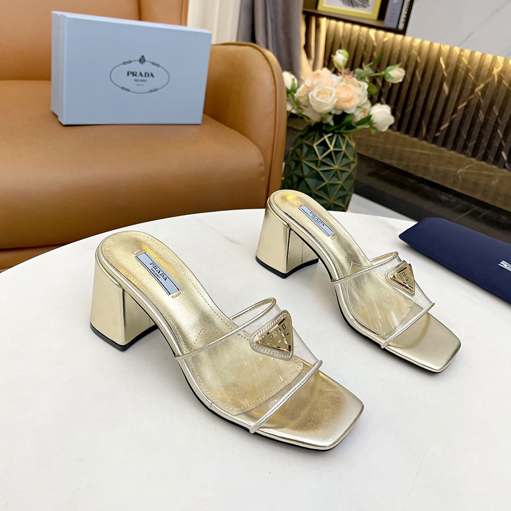 Prada  Leather Chunky Sandals Slide Sandal