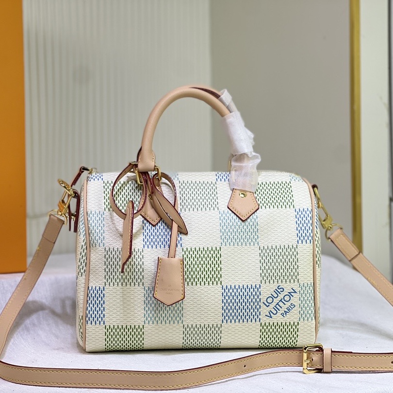 Louis Vuitton LV  Speedy 25 Checkerboard Shoulder Bag Handbag