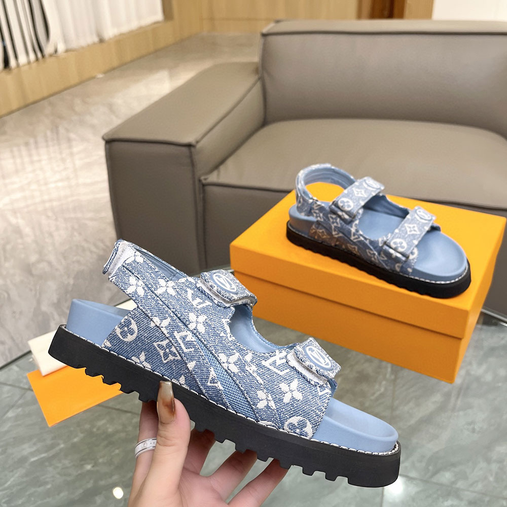Louis Vuitton LV Paseo Fabric Velcro Slide Sandal