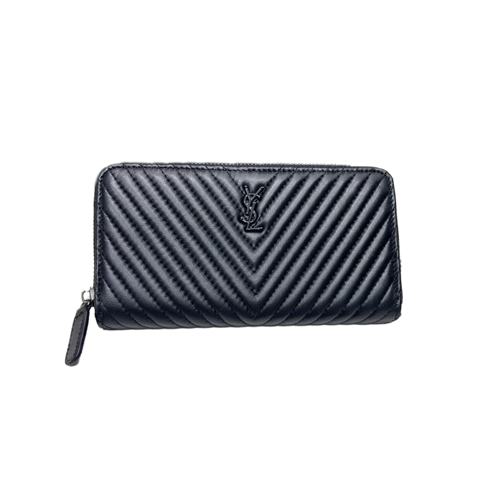Saint Laurent YSL Caivar  Zipper Long Wallet