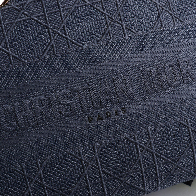 Dior The LADY D-LITE Bag Dark Denim Blue Cannage Embroidery M0565OREY_M61E