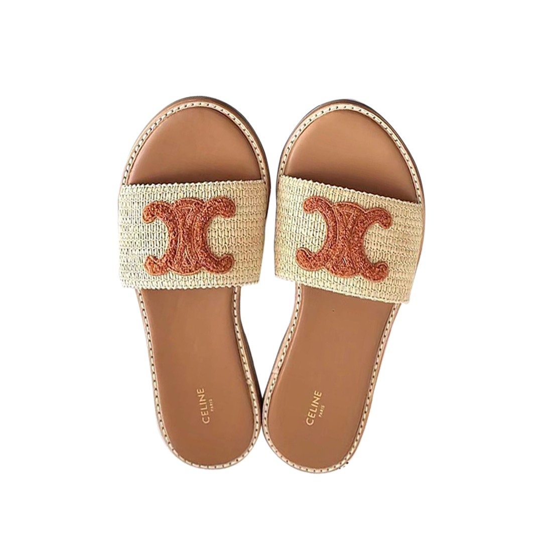 CELINE Women's Mule Sandals - Flat Sandals with Signature Logo