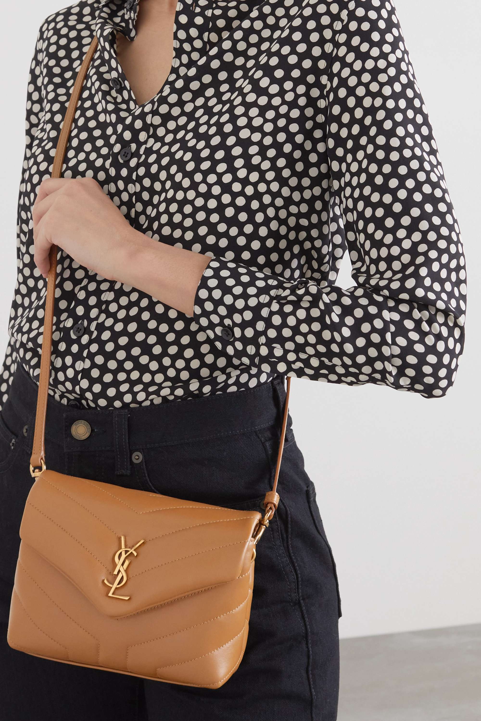 YSL SAINT LAURENT Loulou Toy quilted leather shoulder bag brown