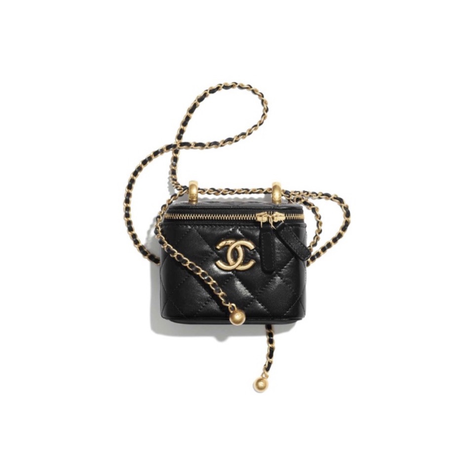 Chanel Double Golden-Ball Makeup Box Black