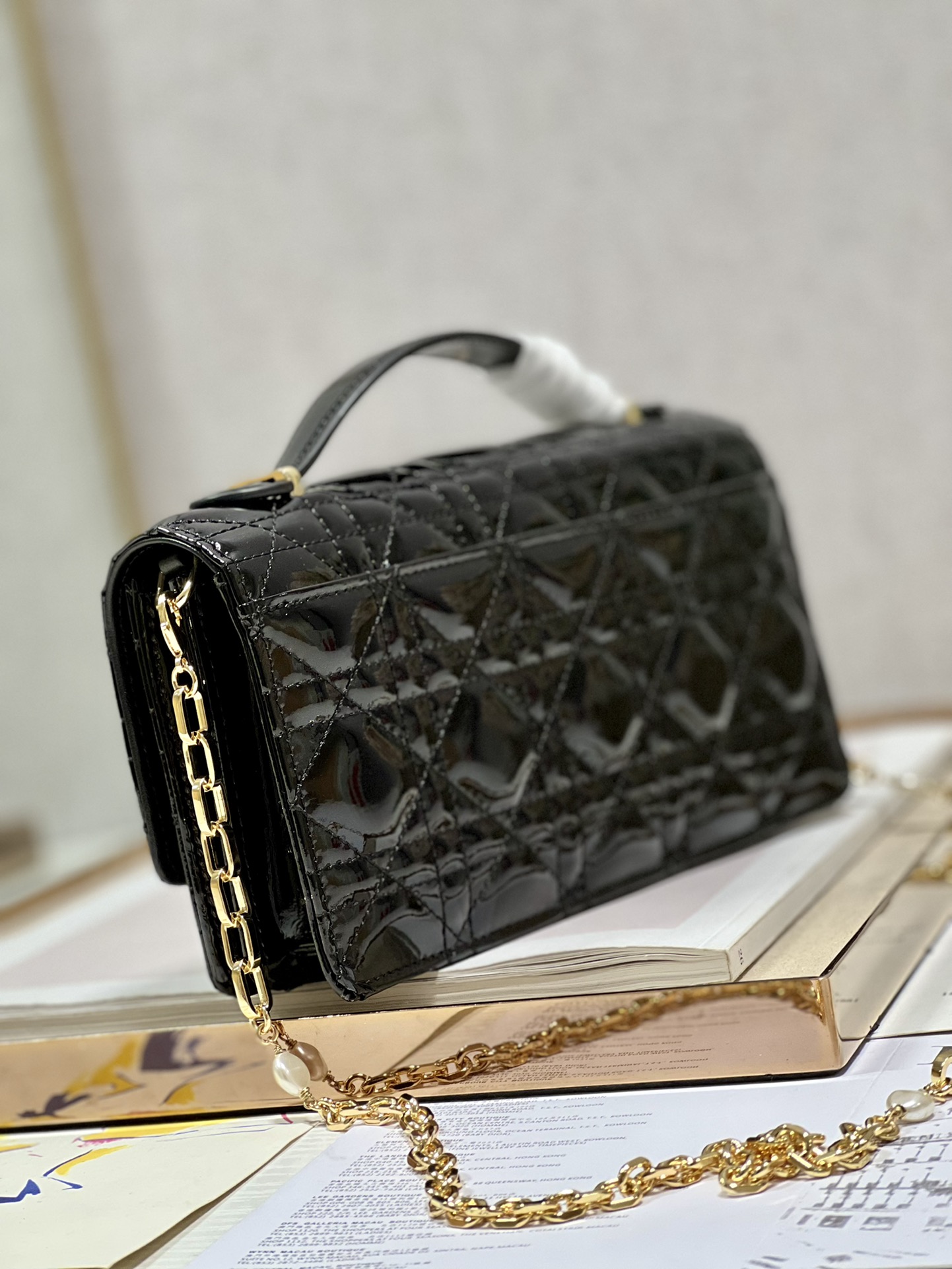 Dior Miss Mini Bag Black Patent Cannage Calfskin