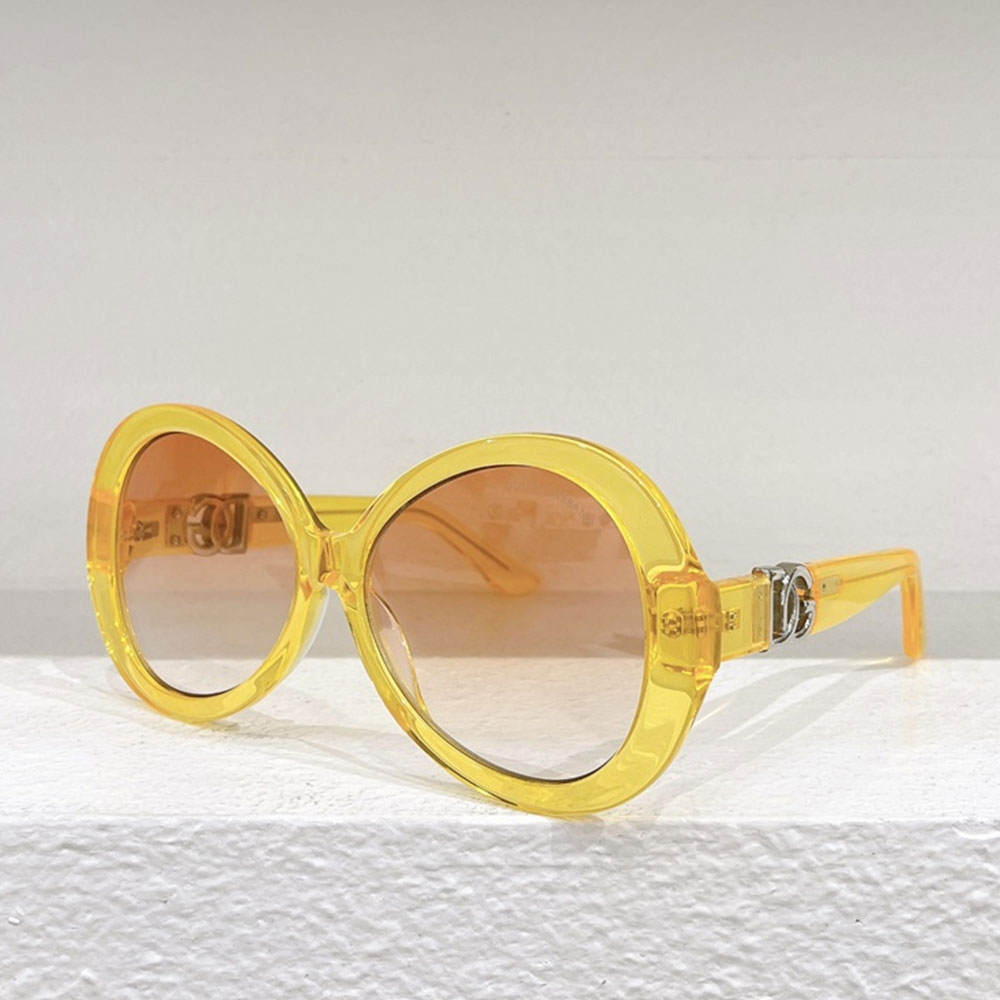 DOLCE & GABBAN DG Mirror leg Hollowed out Logo Sunglasses