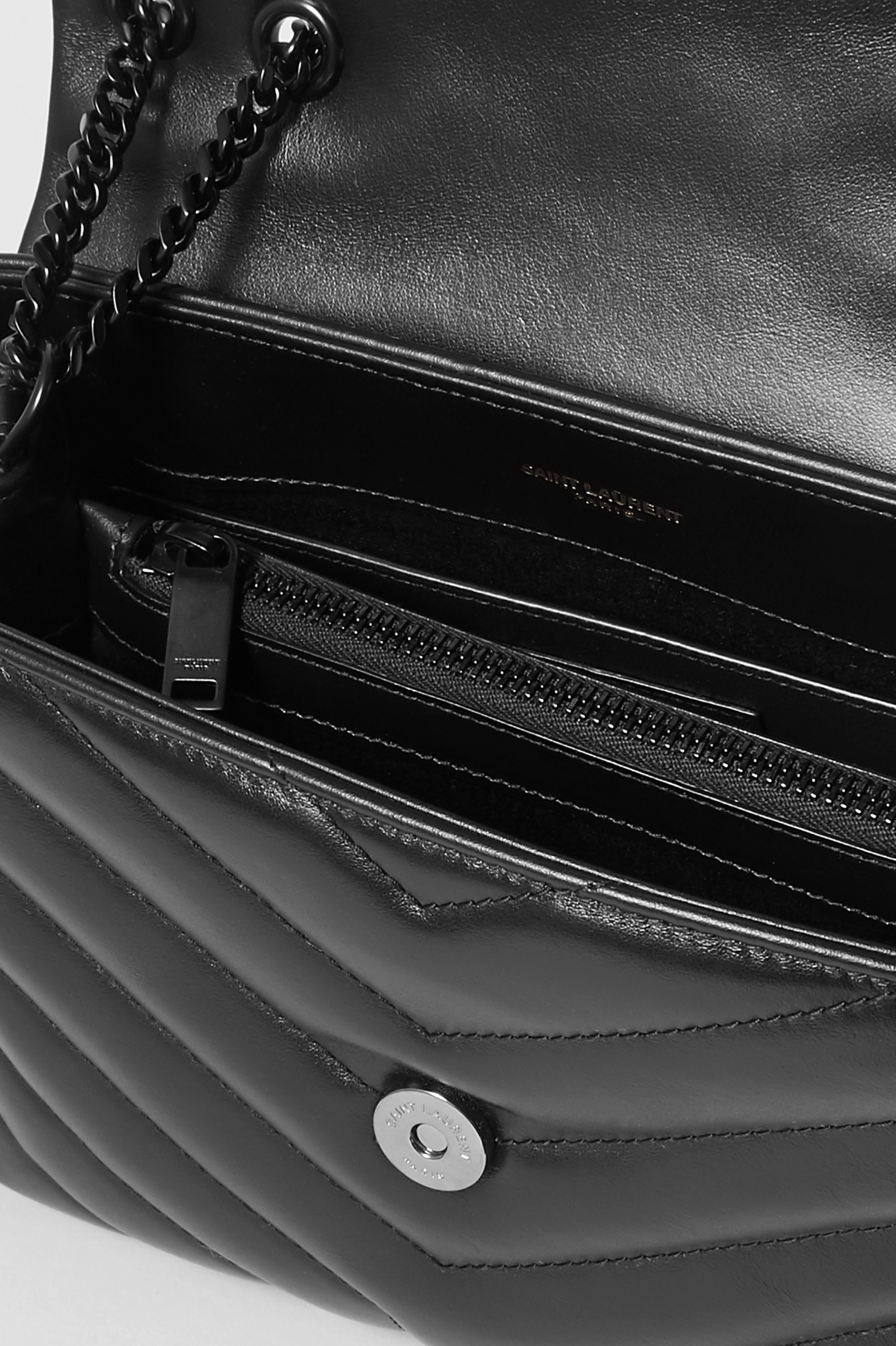 SAINT LAURENT YSL Loulou Small Quilted Leather Shoulder Bag Black