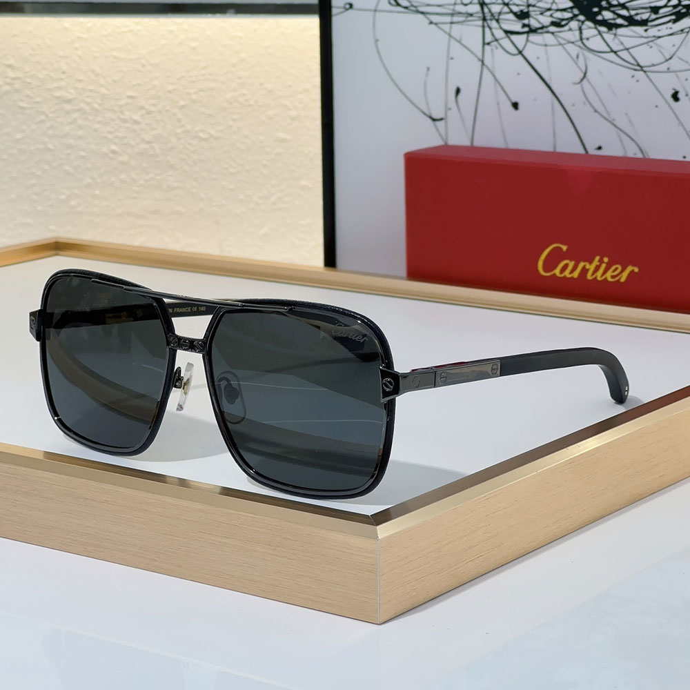 Cartier Metal Side Color Matching Aviator Sunglasses