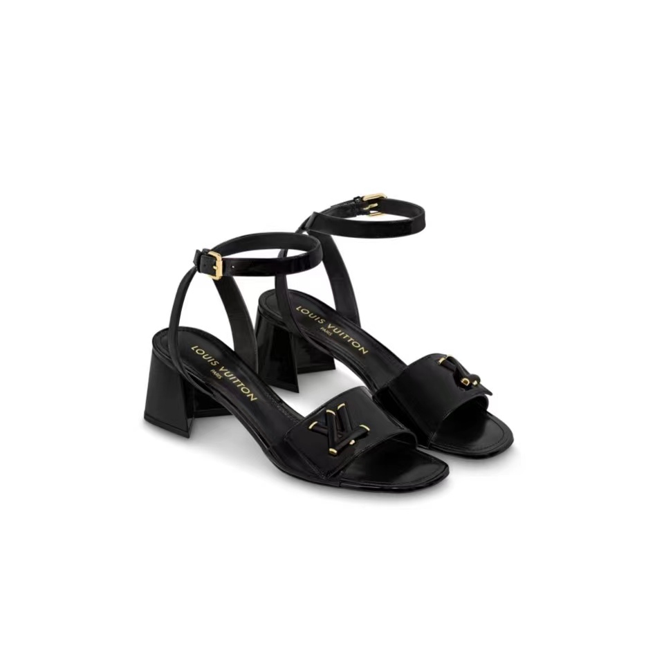 Louis Vuitton LV Patent Leather Thick And Cool Slide Sandal