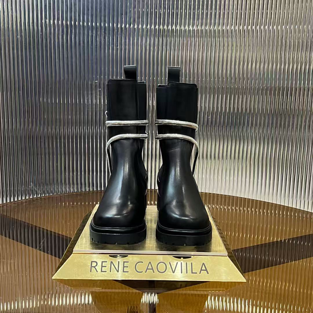 Rene Caovolla Juniper Black And Silver Biker Boots