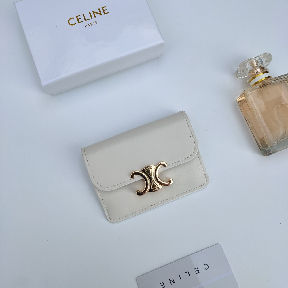 Celine Triomphe Leather card bag