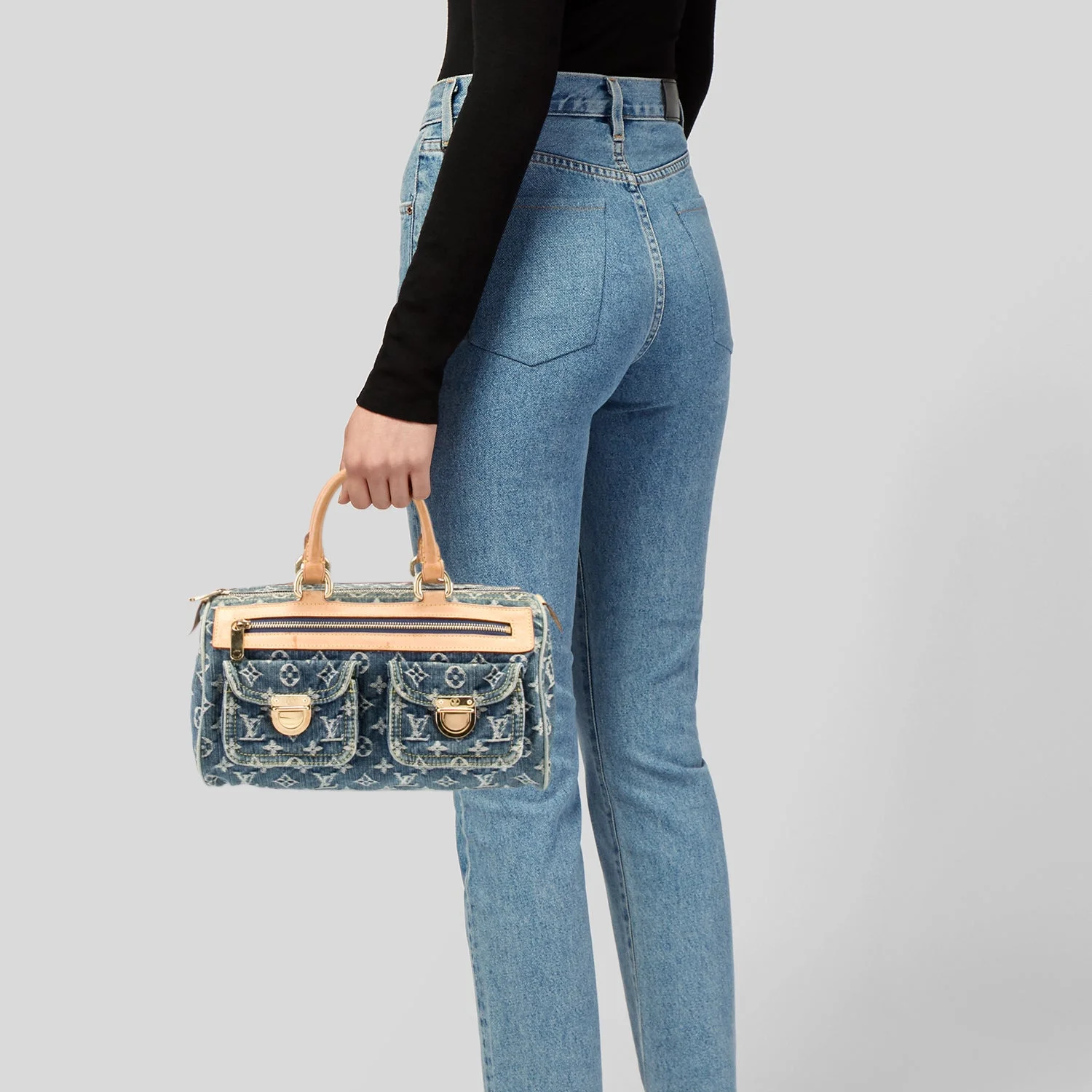 Louis Vuitton LV LV Monogram Neo Speedy Denim Shoulder Bag Handbag