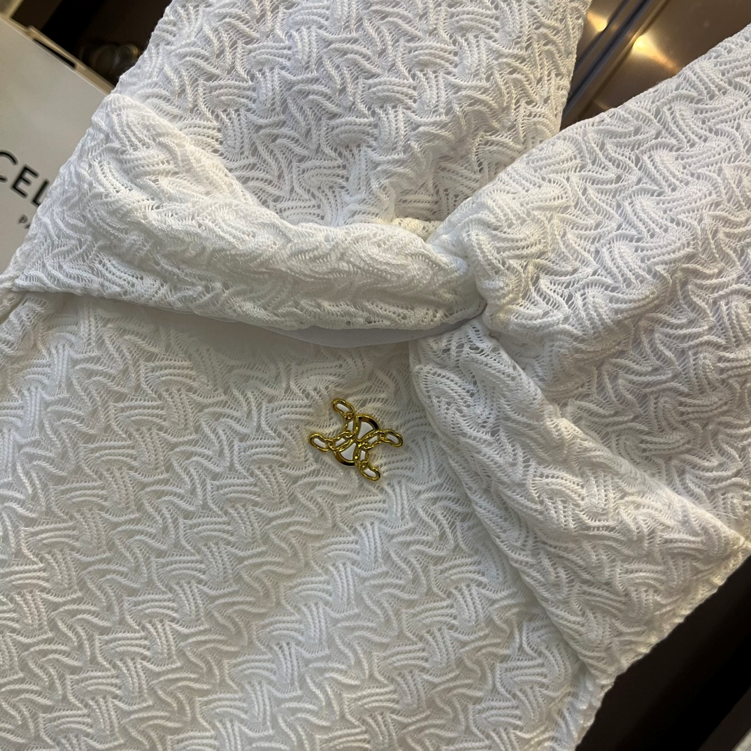 Celine Pure White Swimsuit Swimwear