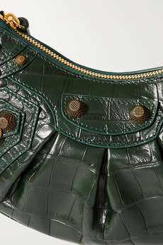Balenciaga  Le Cagole XS studded croc-effect leather shoulder bag