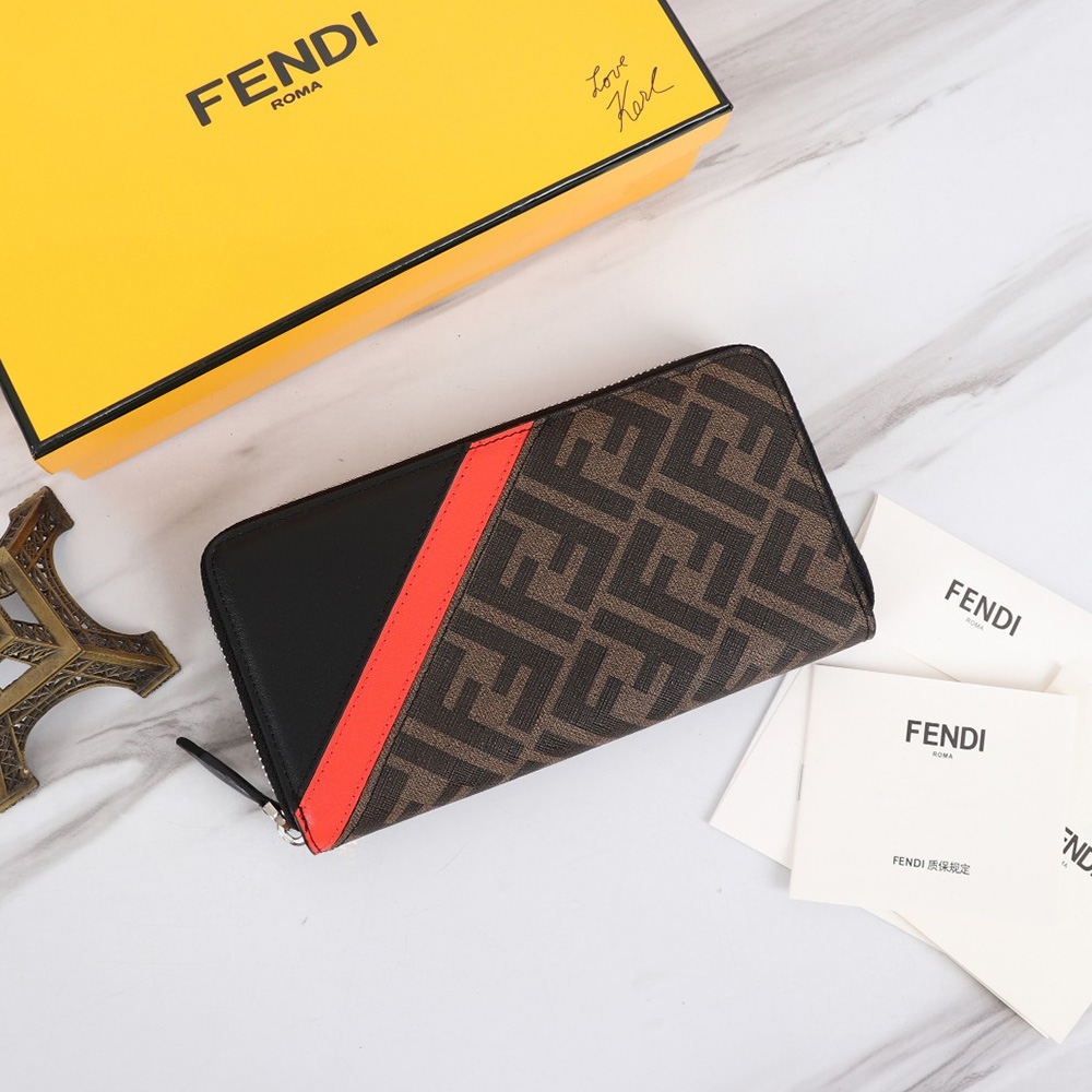 FENDI FF Printing Leather Wallte