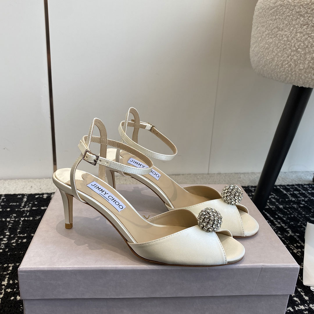 Jimmy Choo Sacora Leather Slingshot Fashion Buckle Slide Sandal