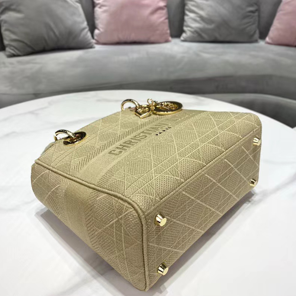 Dior Medium LADY Bag Cannage Embroidery