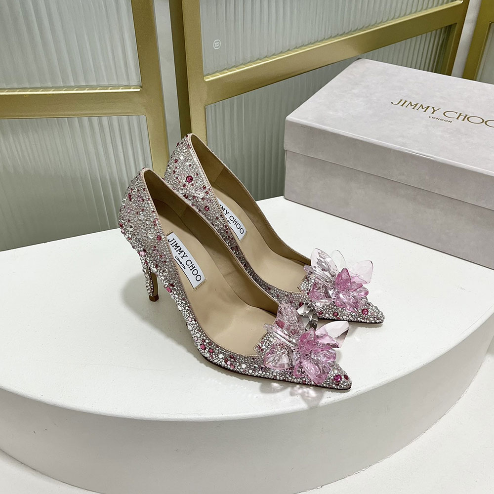 Jimmy Choo Allure Crystal Point Slide Sandal